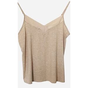 LANE BRYANT V-NECK, SPAGHETTI STRAP CAMISOLE, WOMENS, 14/16, LIGHT BROWN